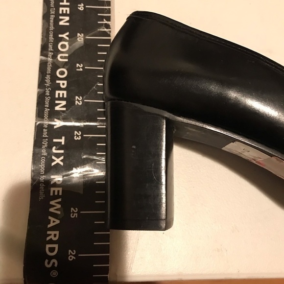 DKNY 10 black Leather square toe loafers with block heeled NWT - Picture 8 of 12